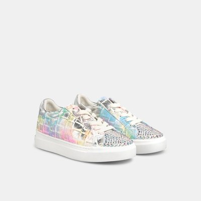 Baskets en cuir avec détail de strass sur la pointe ALMA EN PENA