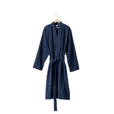 Peignoir coton col kimono AURA CARRE BLANC