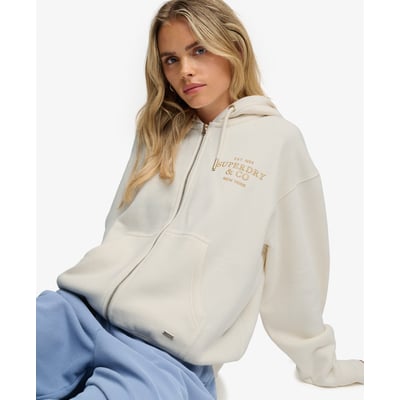 Sweat zippé à capuche Luxe Faux Fur coupe décontractée SUPERDRY
