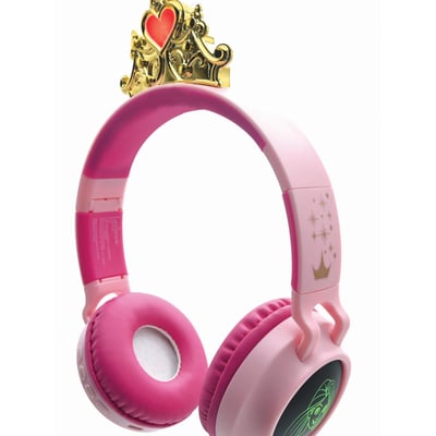 Casque lumineux pliable Bluetooth® et filaire avec un design d'une tiare de l'univers des Princesses Disney LEXIBOOK