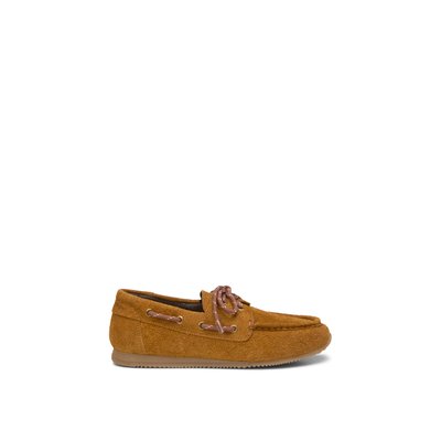 Chaussure bateau en cuir velours à poils longs MARC O'POLO
