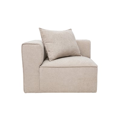 Module d'angle gauche pour canapé en tissu effet velours vert kaki KERRY MILIBOO