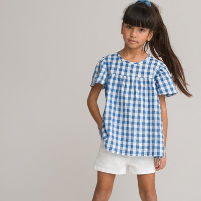 Блузка в клетку с короткими рукавами LA REDOUTE COLLECTIONS