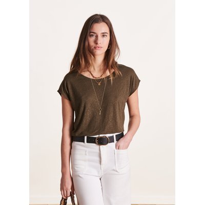 Tee shirt droit col rond en lyocell lin LA FEE MARABOUTEE