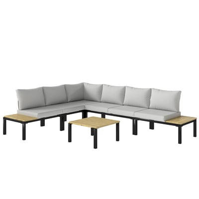 Ensemble de canapés de jardin Acier Gris OUTSUNNY