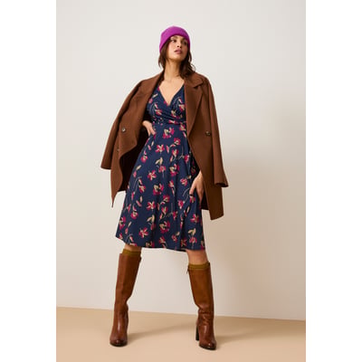 Robe maille crêpe effet cache-coeur DAMART