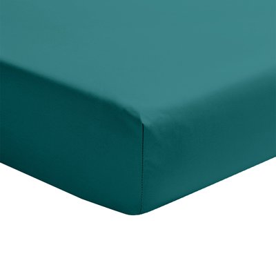 Drap housse uni en percale de coton, bonnet de 40cm, PREMIÈRE ESSIX