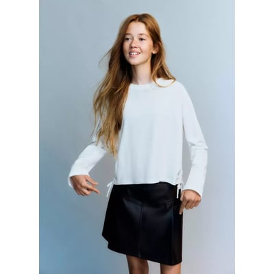 T-shirt coton détails froncés MANGO KIDS