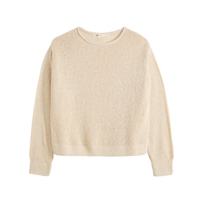 Pull en coton écru uni avec une coupe droite et un col rond LEVI'S
