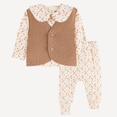 Ensemble 3 pièces, veste sans manches, T-shirt manches longues et sarouel LA REDOUTE COLLECTIONS