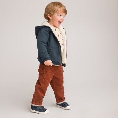 Zip-Up Hooded Jacket in Cotton Mix with Warm Lining LA REDOUTE COLLECTIONS