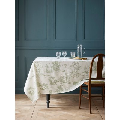 Nappe esprit jouy en coton tramé aspect lin CYRILLUS