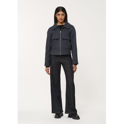 Blouson droit gris anthracite en lainage HUMILITY