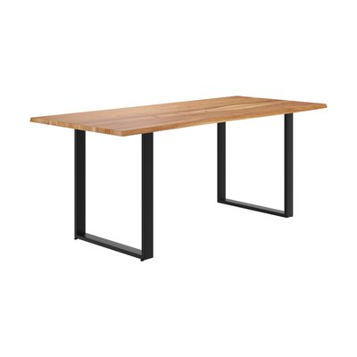 Table rectangulaire 8 personnes en bois d'acacia et métal  200 cm - JOKO RENDEZ-VOUS DÉCO