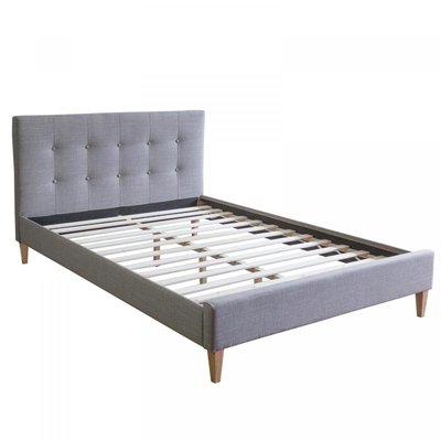 Lit rembourré avec matelas 120x200 Sommier à lattes HOMESTYLE4U