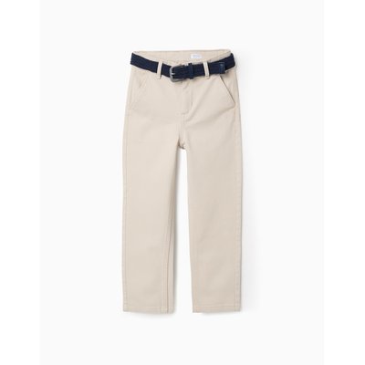 Pantalon Chino en Sergé avec Ceinture ZIPPY