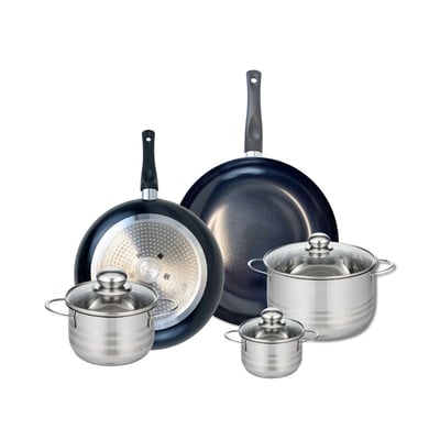 Batterie 2 poêles 28/32cm + 3 faitouts 12/16/20cm PRIMA BRILLANT ELO