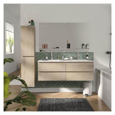 Meuble double +vasque+miroir+colonne SORRENTO MOB IN