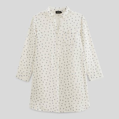 Chemise de nuit en gaze de coton BIO imprimé fleuri MONOPRIX