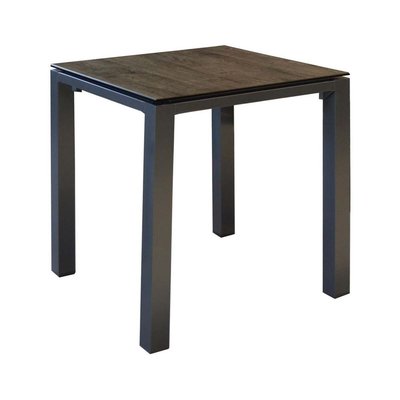 Table de jardin carrée en aluminium plateau HPL Stoneo PROLOISIRS