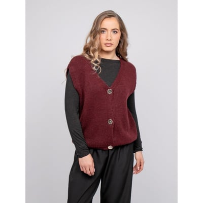 Gilet Sans Manches Maille Col V Profond Khoral DONA LISA