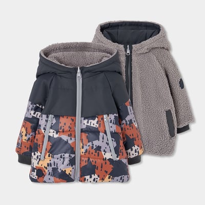 Parka garçon tissu technique réversible imprimé camo BOBOLI