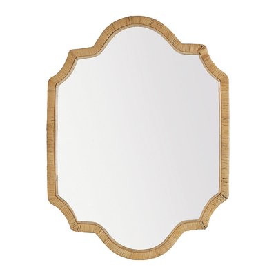 Miroir MATHILDE en rotin - H. 120 cm BLANC D’IVOIRE