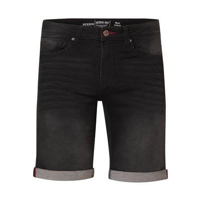 Short en jeans noir best sale