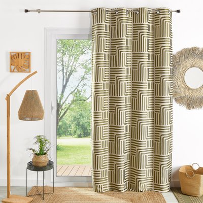 Rideau à oeillets tamisant jacquard - QABANE HOME MAISON