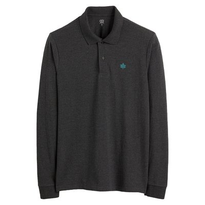 Polo a maniche lunghe, ricamata in puro cotone biologico LA REDOUTE COLLECTIONS