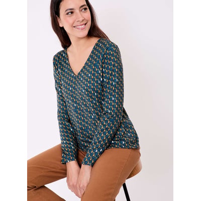 T-shirt fluide col V maille PLUME LA FIANCÉE