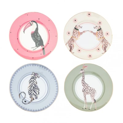 Set 4 Assiettes Safari 16cm YVONNE ELLEN