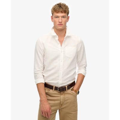 Chemise à manches longues en coton et lin SUPERDRY
