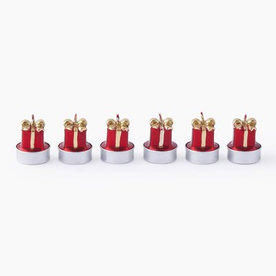 Set 6 tlight cadeau, D3,8cm, en cire MONOPRIX