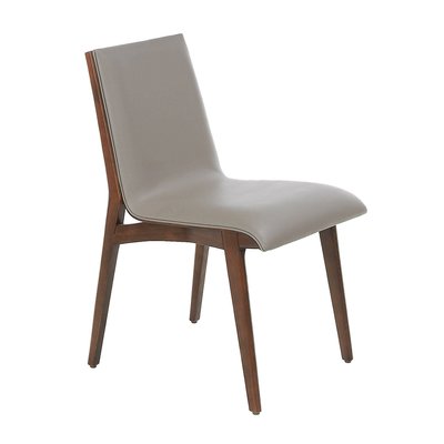 Chaise en simili et bois noyer ANGEL CERDA