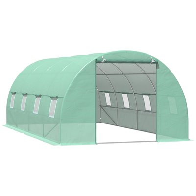 Serre de jardin tunnel 9 m² verte HOMCOM