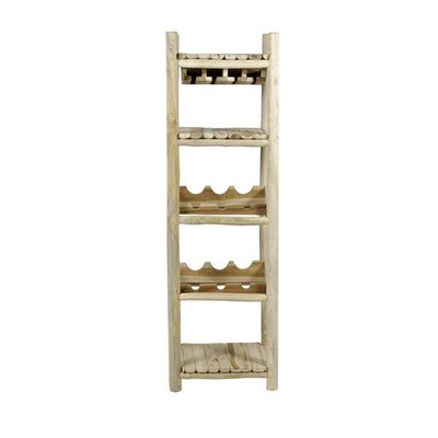 Porte-bouteilles style chalet en teck 4 niches Noldor ZAGO