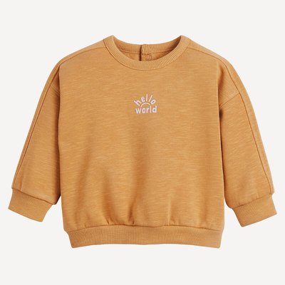 Sweat col rond, pressionné au dos, en molleton LA REDOUTE COLLECTIONS