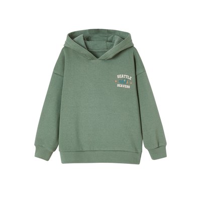 Sweat à capuche grand motif nature au dos VERTBAUDET