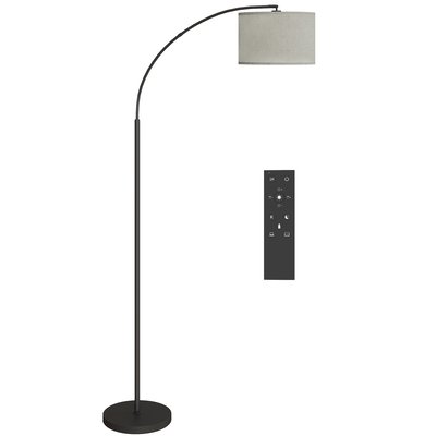 Lampadaire LED dimmable H.180 cm avec télécommande abat-jour réglable noir HOMCOM