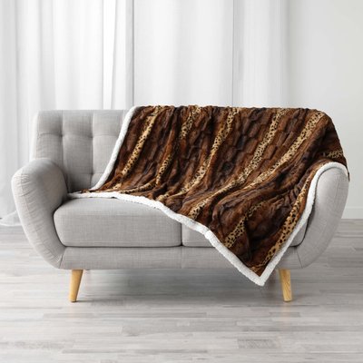 Plaid sherpa Grizzly choco DOUCEUR D'INTÉRIEUR