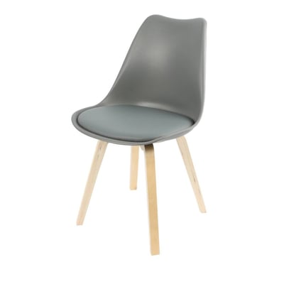 Chaise Scandinave Grise Avec Coussin DECORATIE