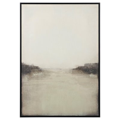 100 x 70cm Grey & White Abstract Canvas with Black Frame SO'HOME