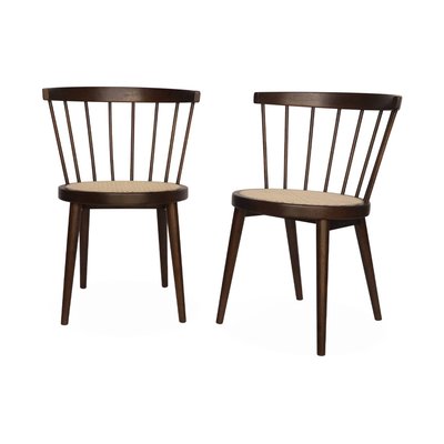Chaise bohème bois d'hévéa et cannage (lot de 2) NORA SWEEEK