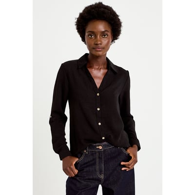 Chemise droite plissée manches longues CACHE CACHE