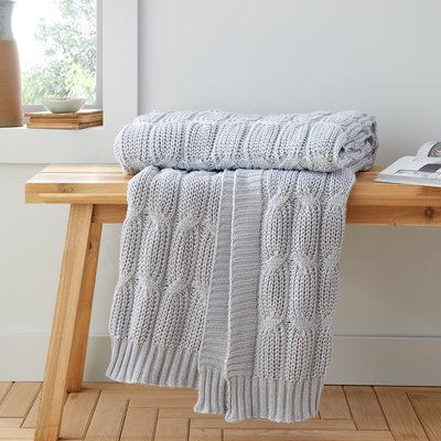Chunky Marl Knit Throw CATHERINE LANSFIELD
