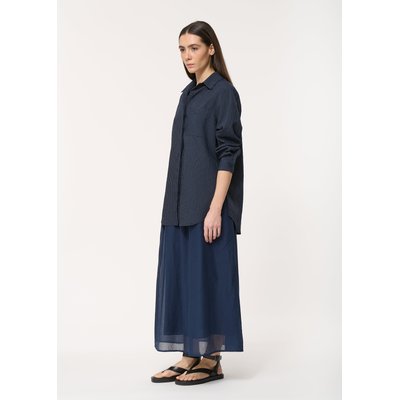 Chemise bleu marine oversize à fines rayures HUMILITY