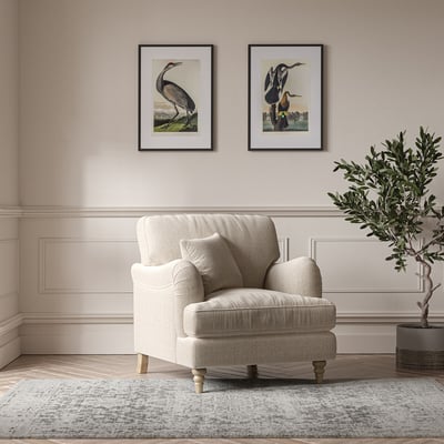 Emeline Tonal Basket Weave Armchair with Oak Legs ÉDITÉ