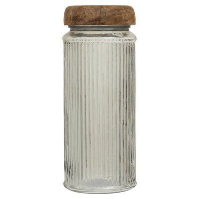 Large Glass Storage Jar with Mango Wood Lid SO'HOME