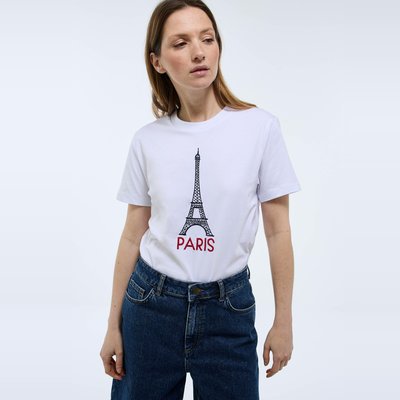 T-shirt manches courtes avec broderie en coton MONOPRIX